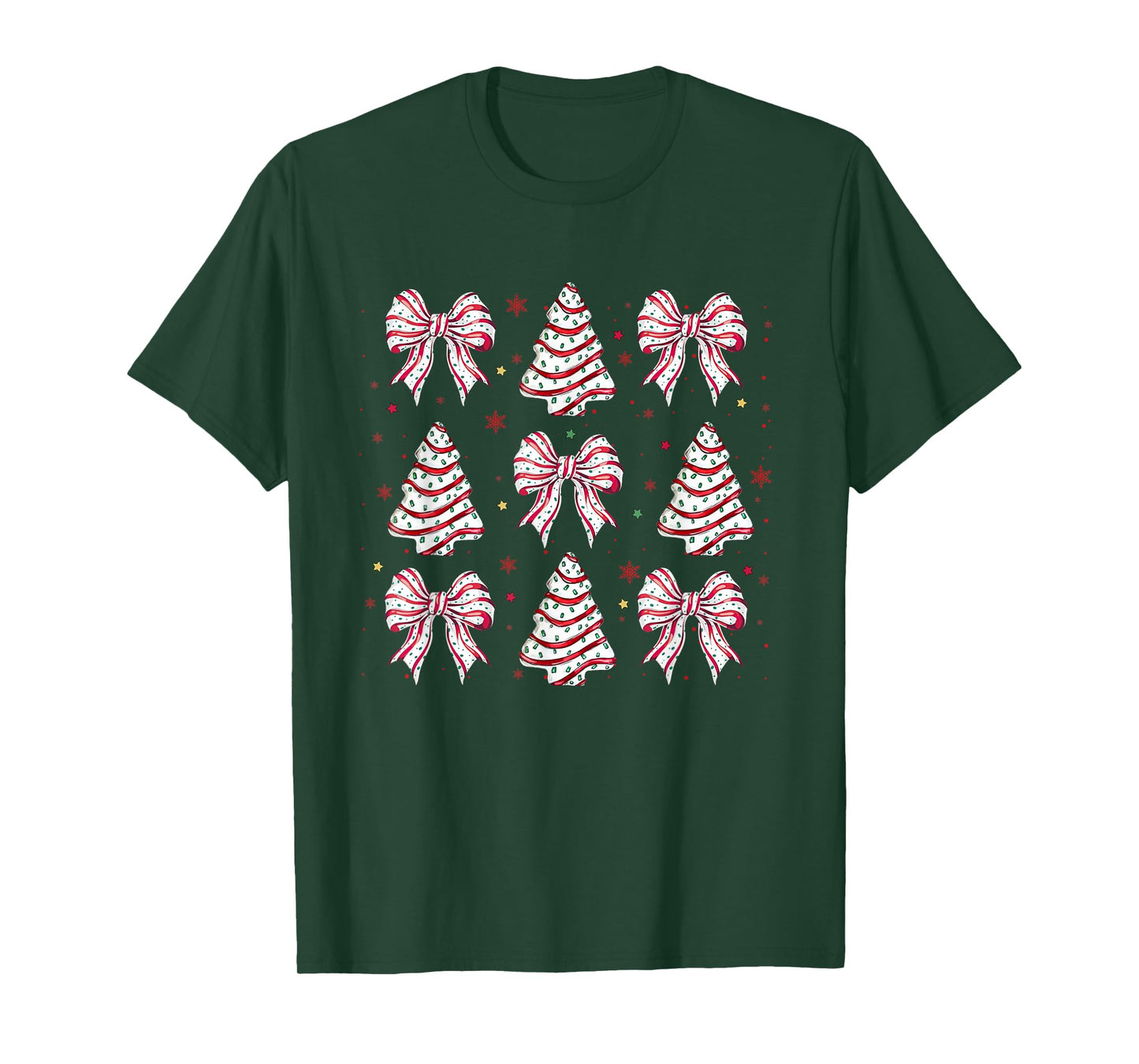 Merry Christmas Xmas Family Matching Apparel Coquette Christmas Tree Cake Bow Girly Unisex-Kids T-Shirt Black Small