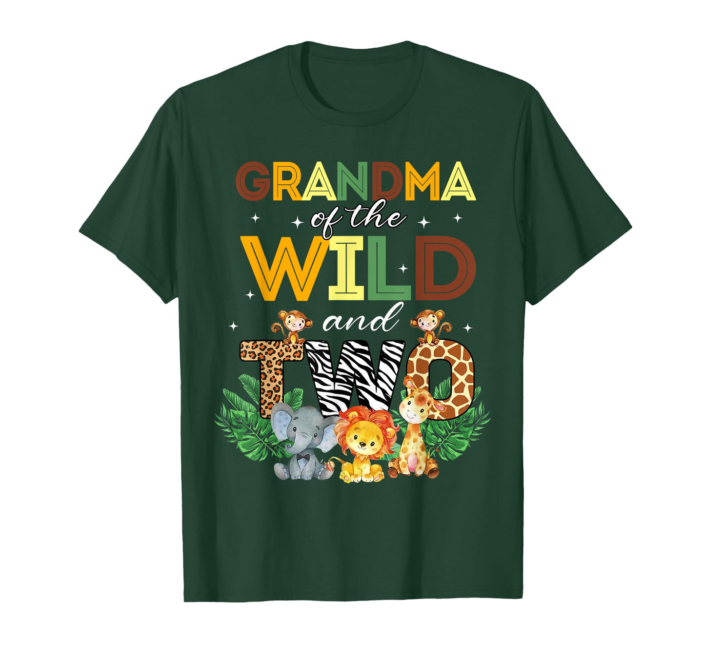 Grandma Of The Wild Two Zoo Birthday Safari Jungle Animal T-Shirt