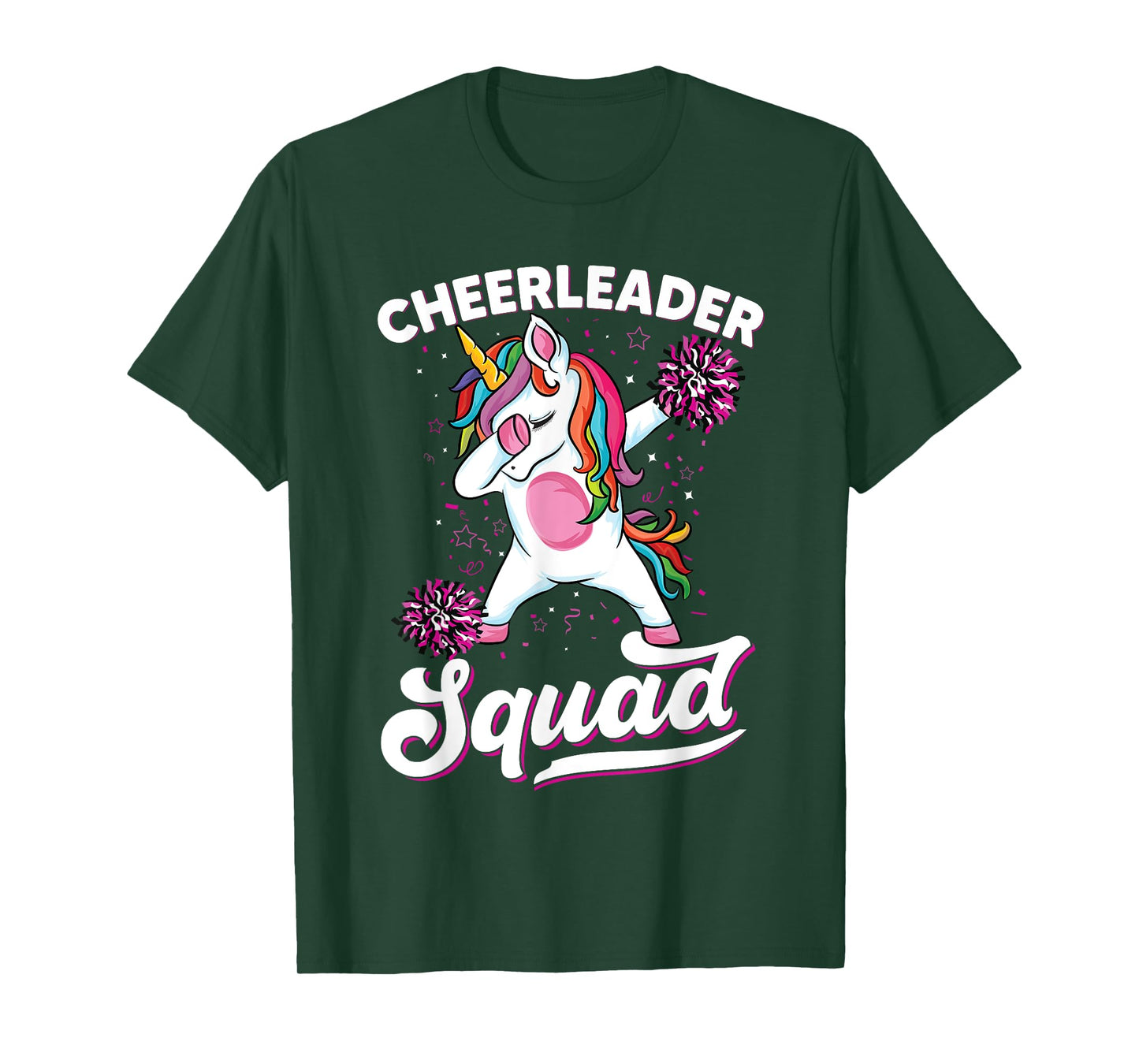 Magical cute dabbing unicorn cheerleader Funny Cheerleading T-Shirt