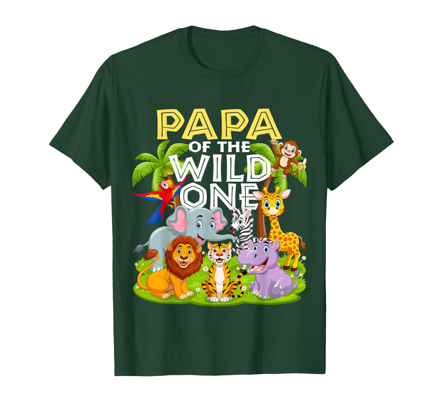 Papa Of The Wild One 1st Birthday Zoo Animal Safari Jungle T-Shirt