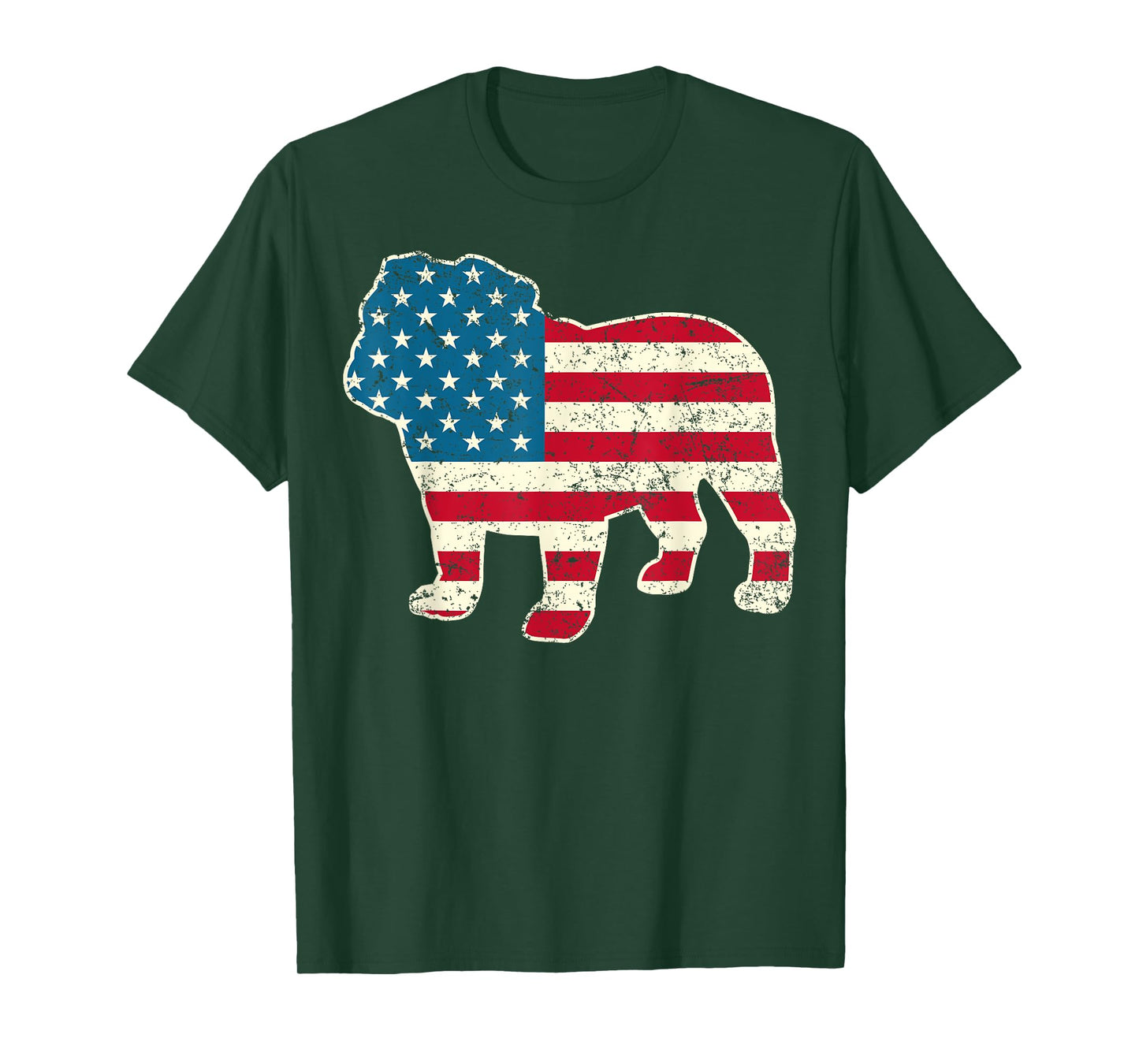 English Bulldog 4th of July Men Women Dog American Flag USA T-Shirt