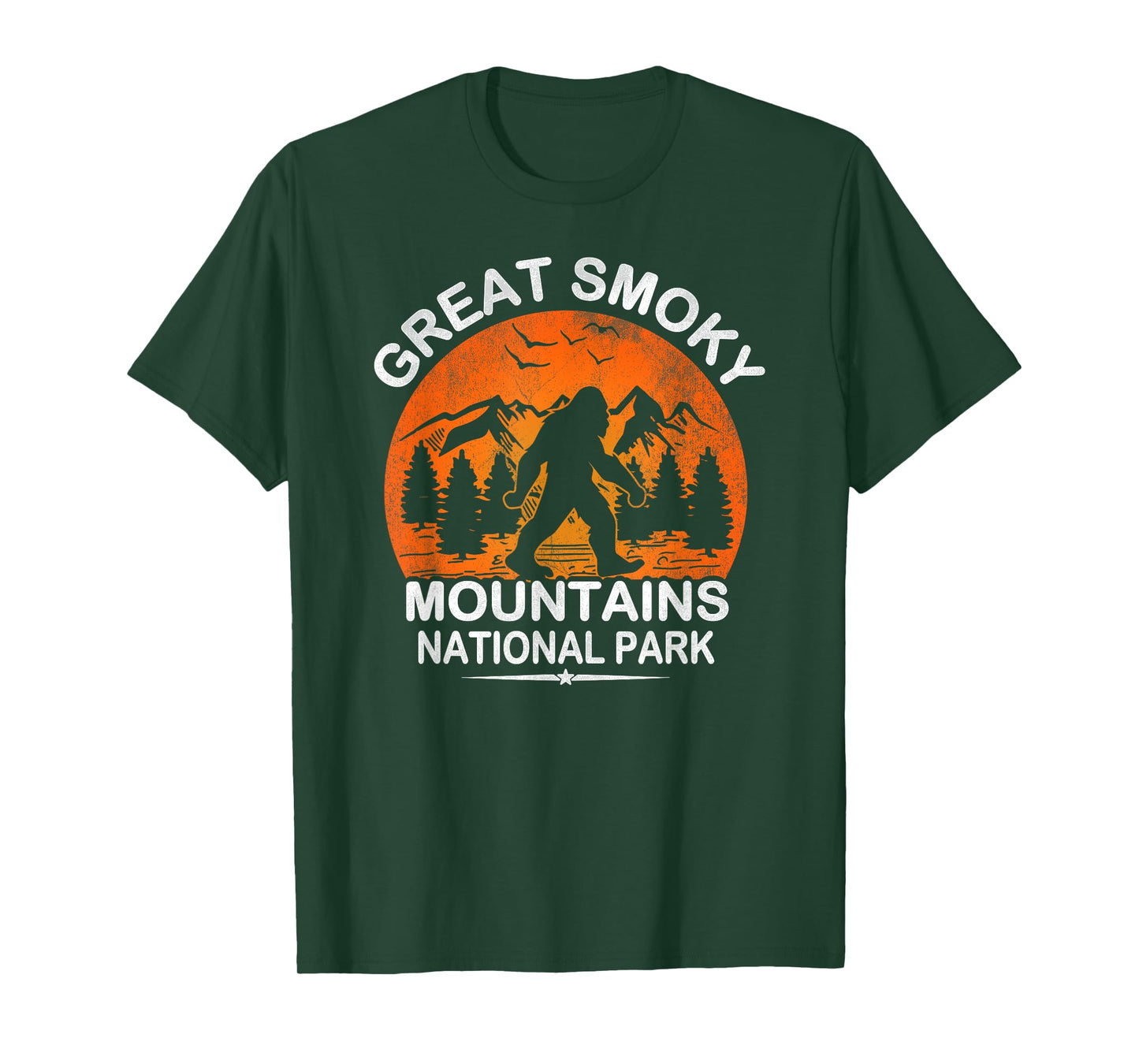 Great Smoky Mountains National Park Sunset Bigfoot Sasquatch T-Shirt