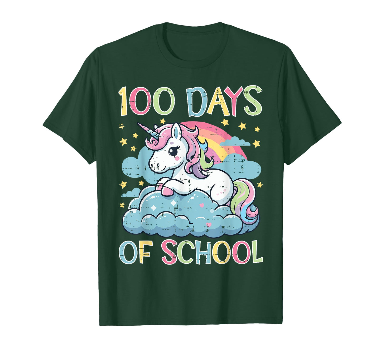 100 Days School Unicorn 100th Day Girls Kids Toddler Women T-Shirt