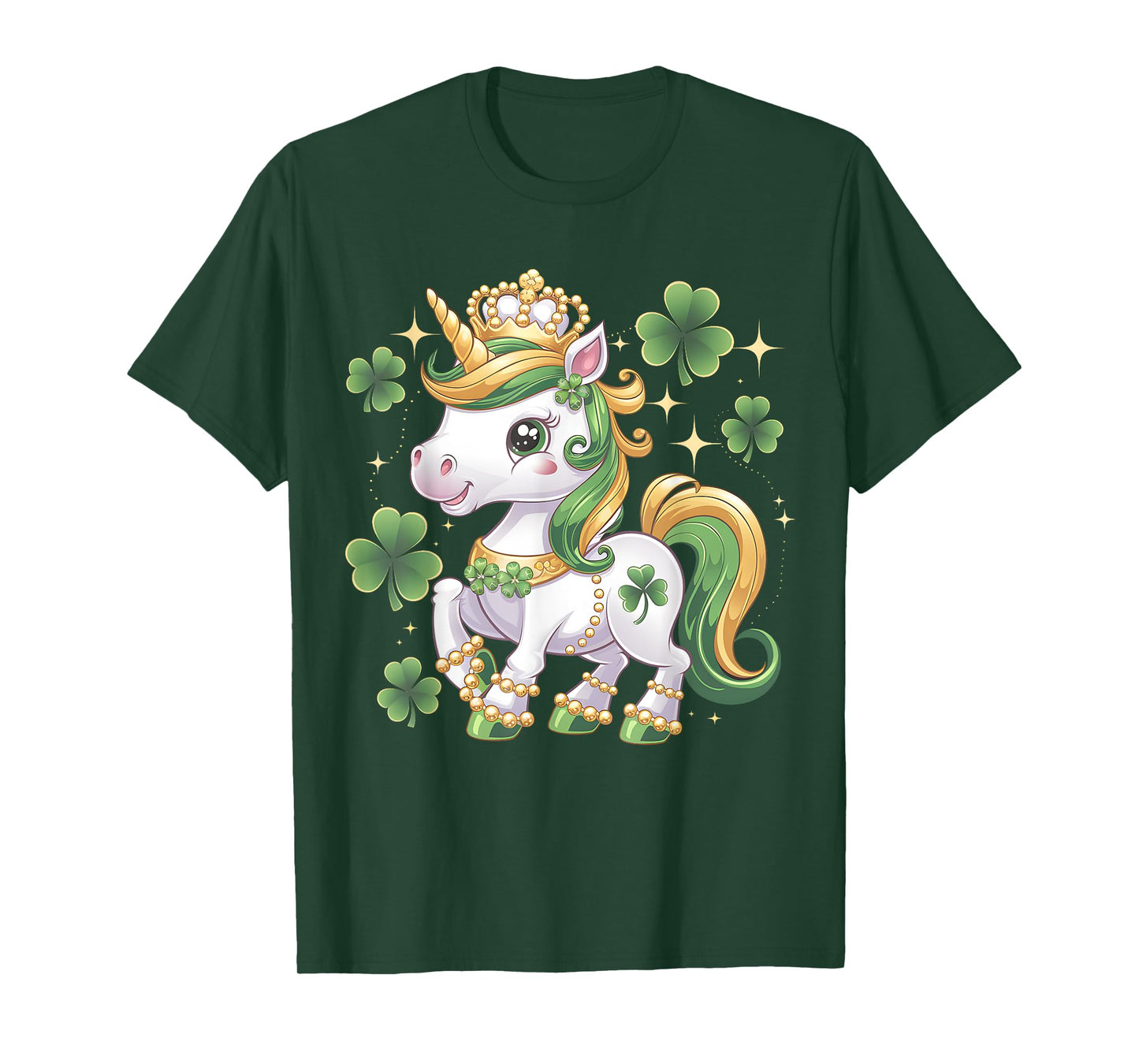 St Patricks Day Toddler Girls Kid Unicorn Shamrock Lepricorn T-Shirt