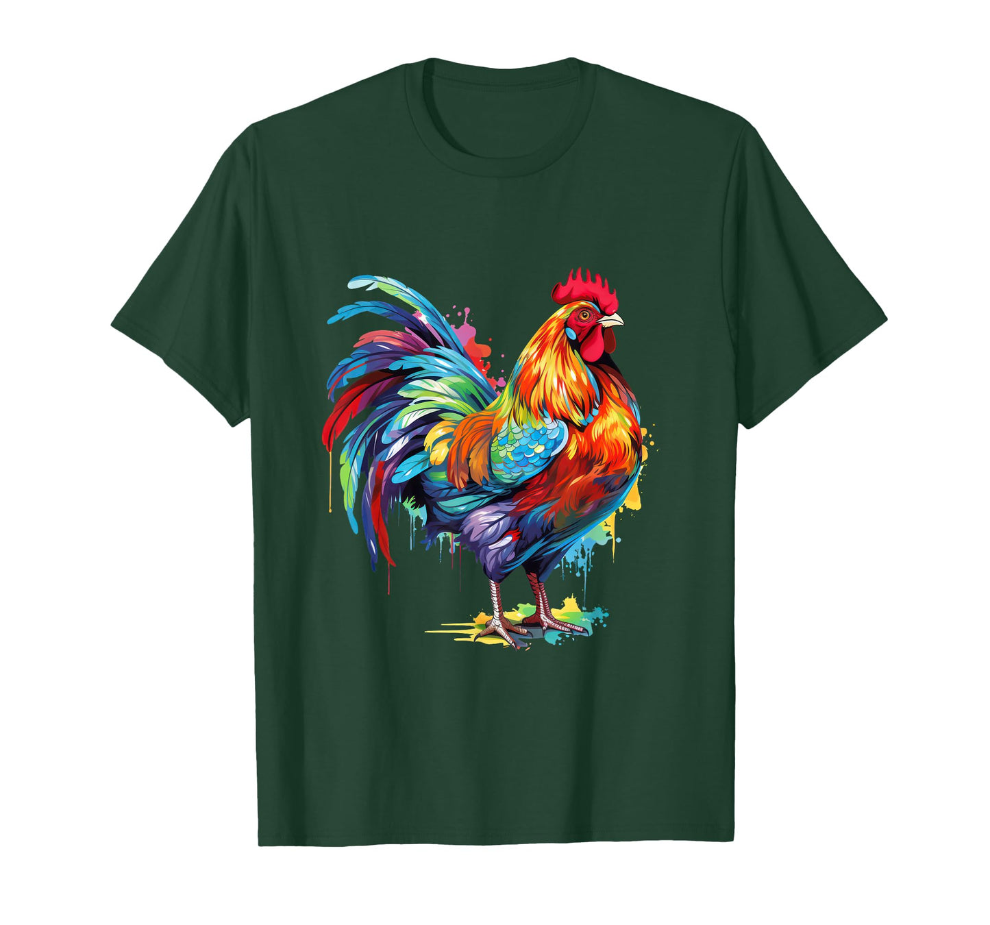 Colorful Rooster Chicken T-Shirt