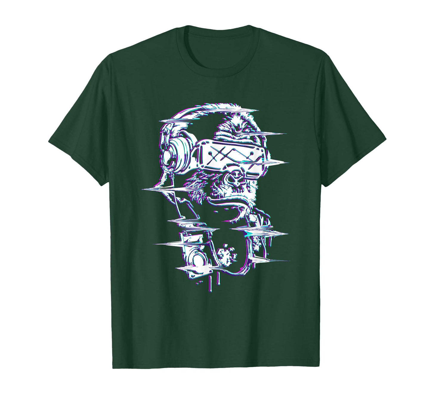 VR and VR Gamer with virtual reality and monkey T-Shirt