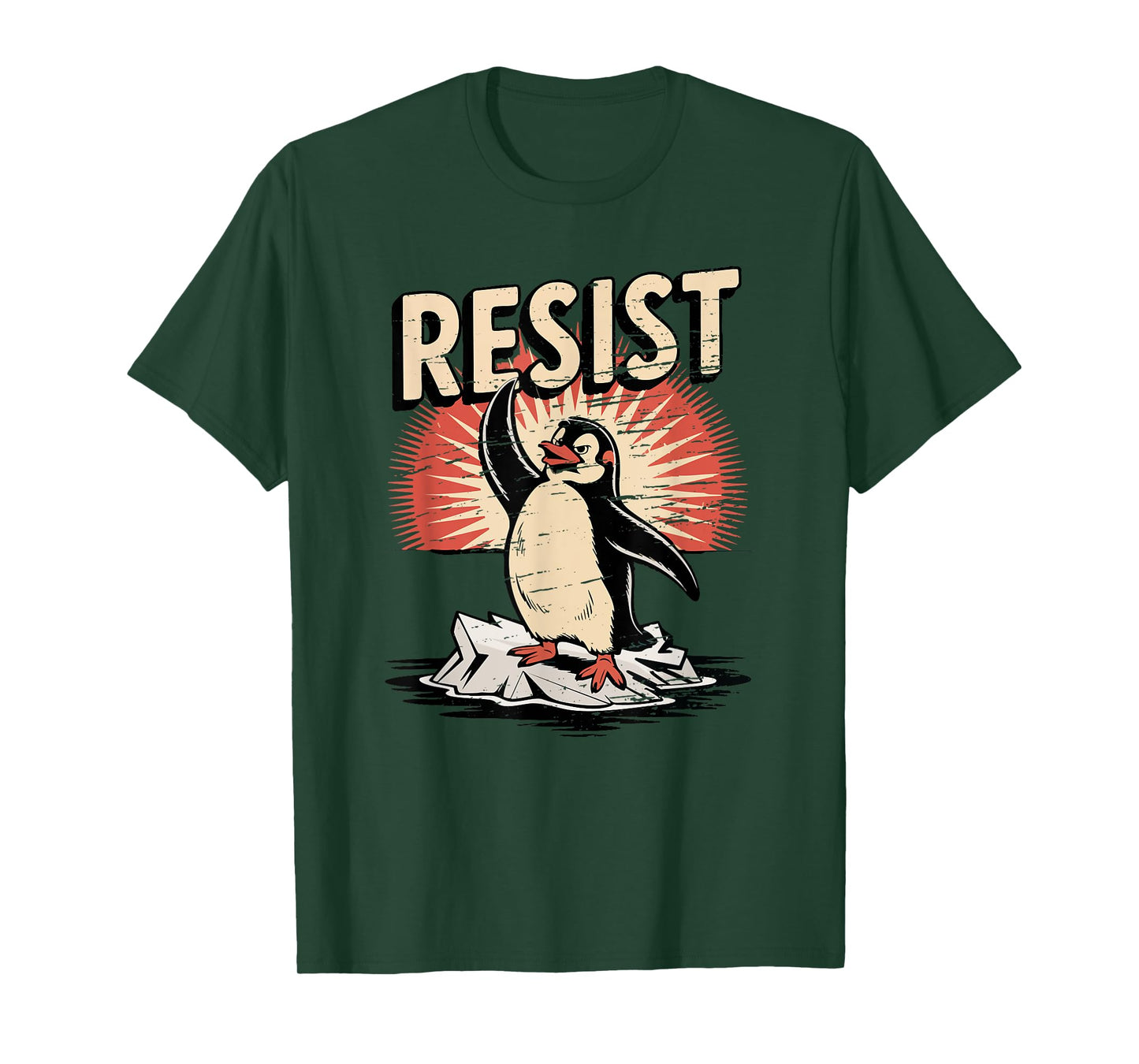 Resist Penguin Activism Vintage Protest Penguins Resist T-Shirt