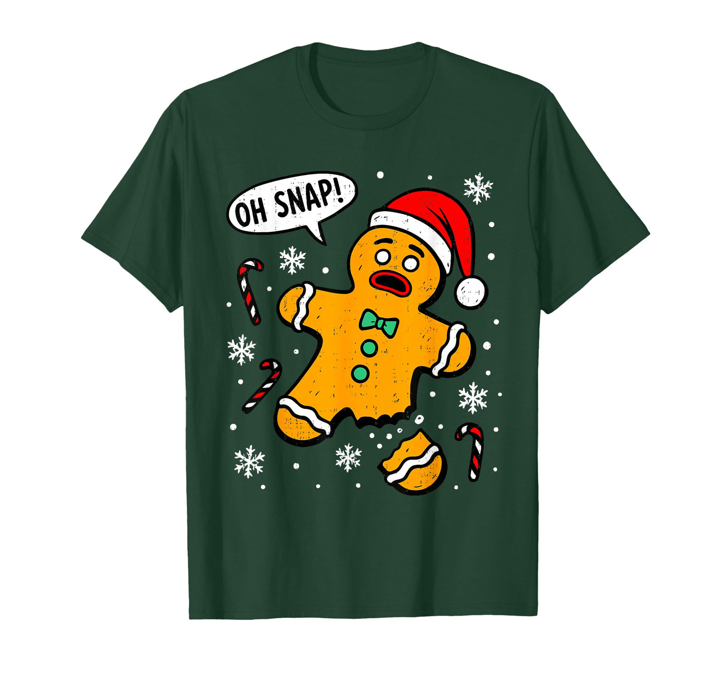 Oh Snap Gingerbread Man Christmas Xmas Cookie Baking Funny T-Shirt