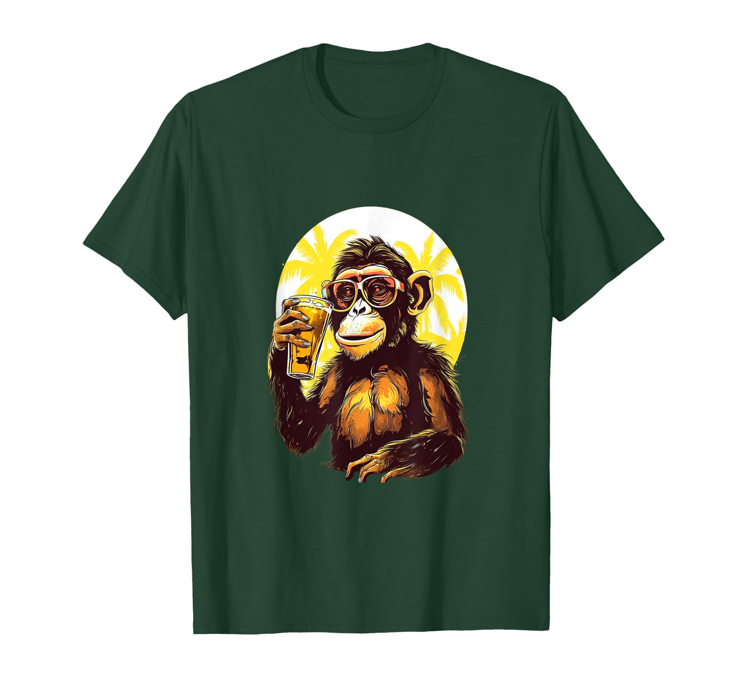 Monkey Drinking Beer Funny Beer Drinker Drunk Gorilla Ape T-Shirt