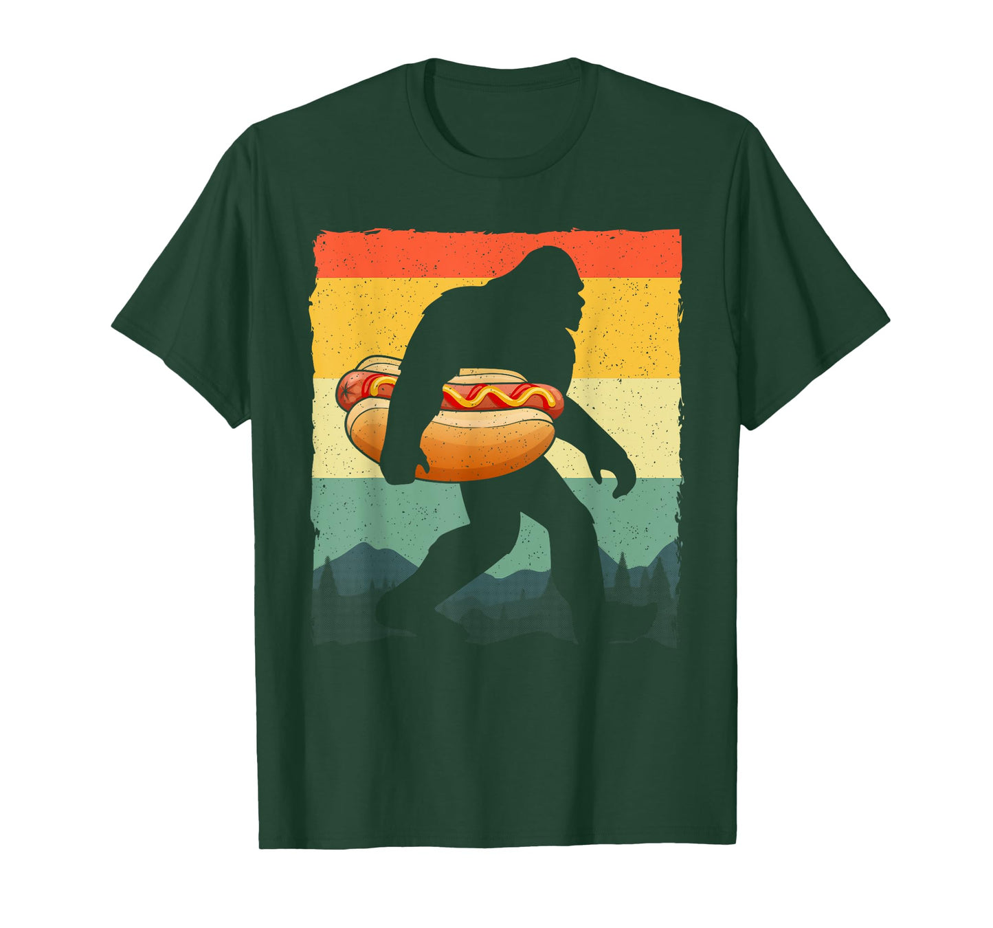 Funny Hot Dog Art For Men Women Bigfoot Hotdog Lovers T-Shirt