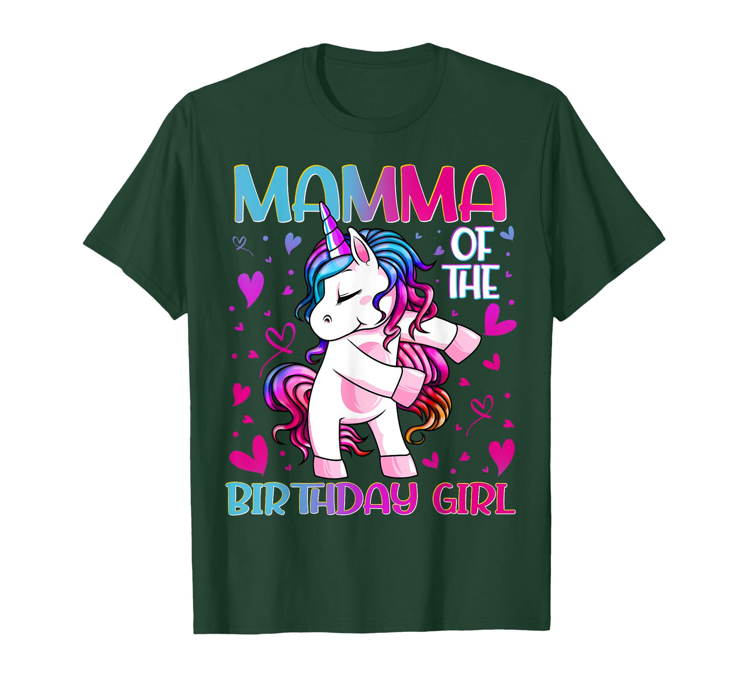 Mamma of the Birthday Girl Flossing Unicorn Mom Mommy Gifts T-Shirt