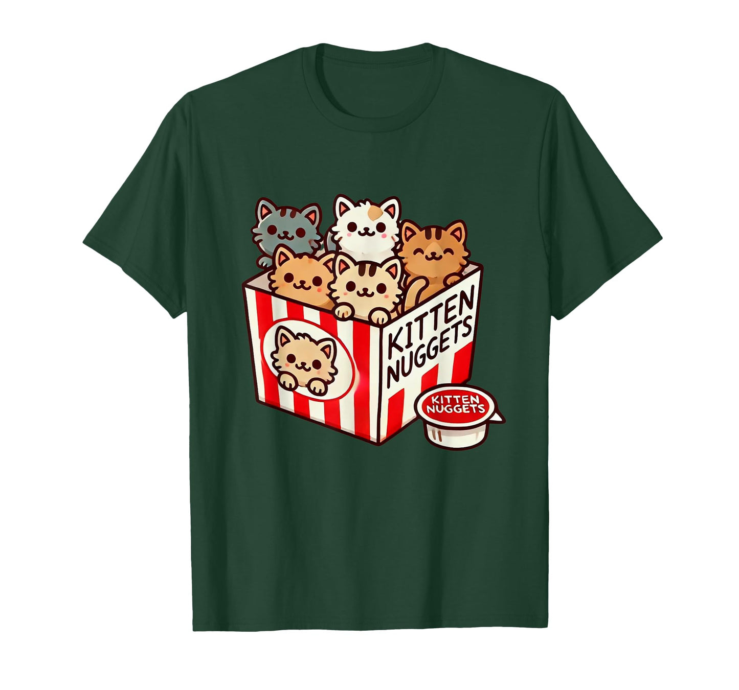Kitten Nuggets Funny Cute Food Pun Cat Lover Chicken Nuggets Men Women Girls Kids T-Shirt