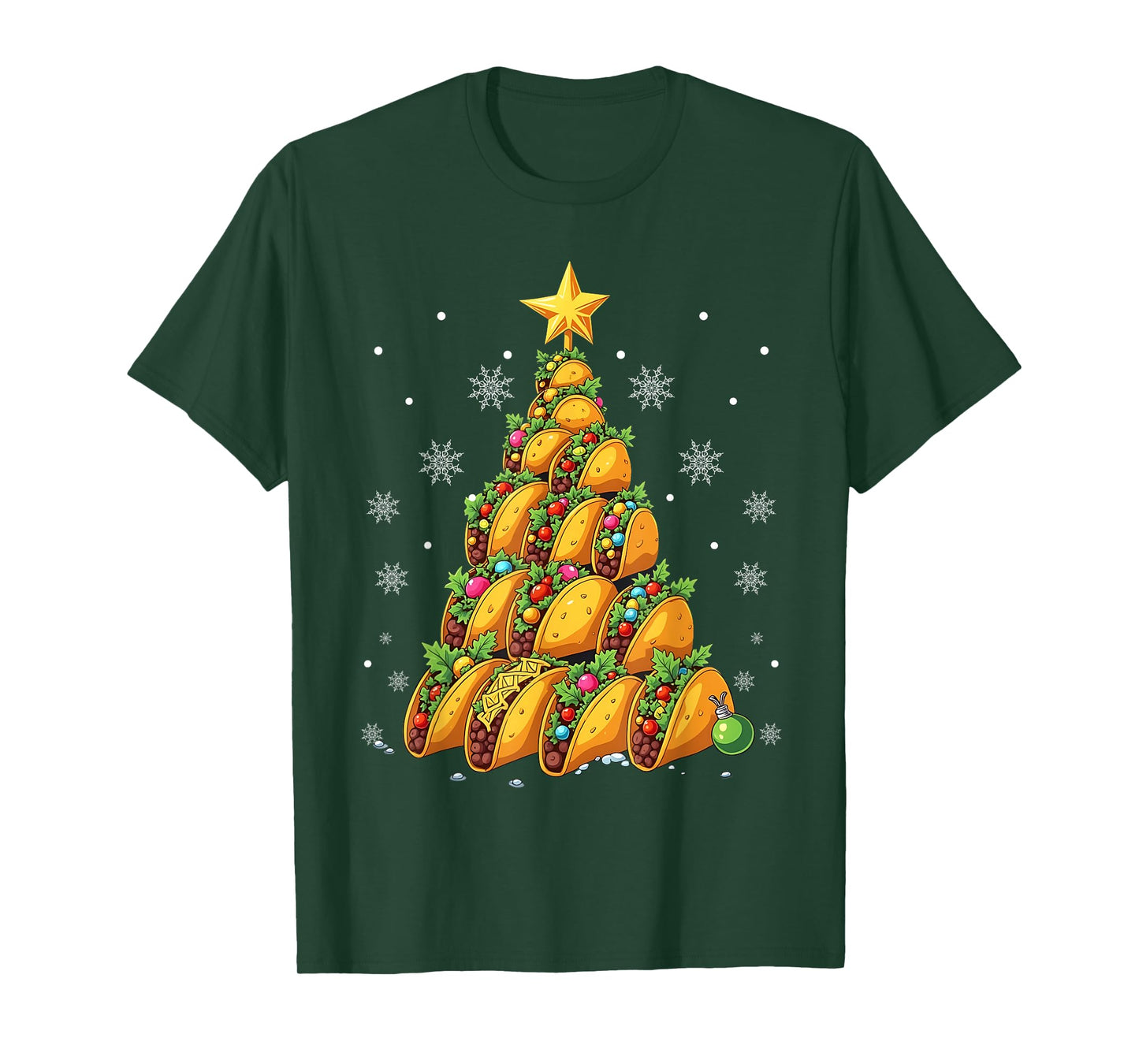 Taco Christmas Tree Xmas Mexican Food Men Women Kids T-Shirt