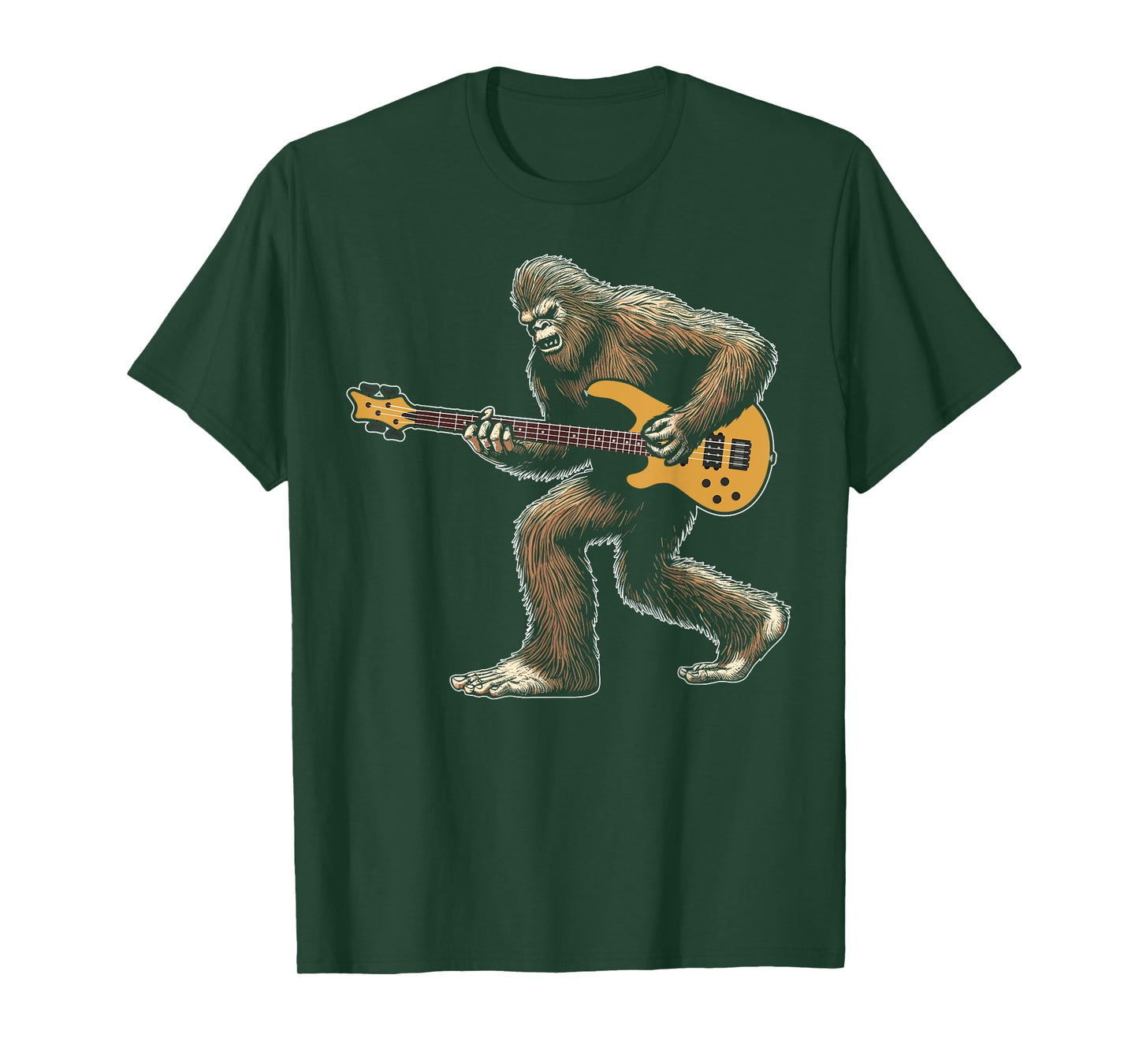 Bigfoot playing bass guitar lovers for men women guitarist T-Shirt