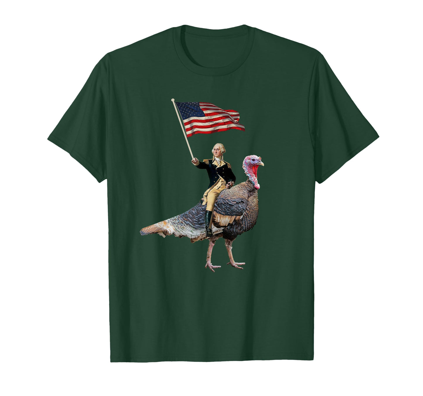 George Washington Riding A Turkey Funny Thanksgiving T-Shirt