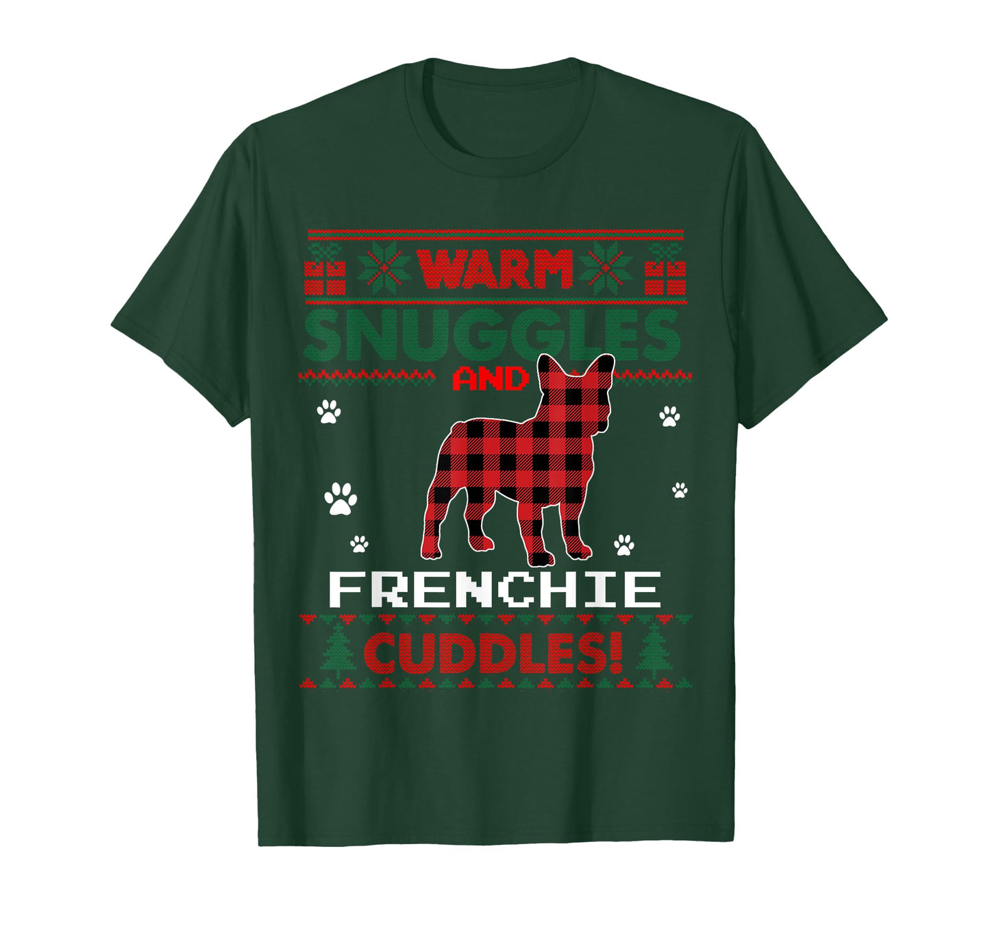 French Bulldog Christmas Pajama Shirt Ugly Christmas Sweater Men Women Kids T-Shirt