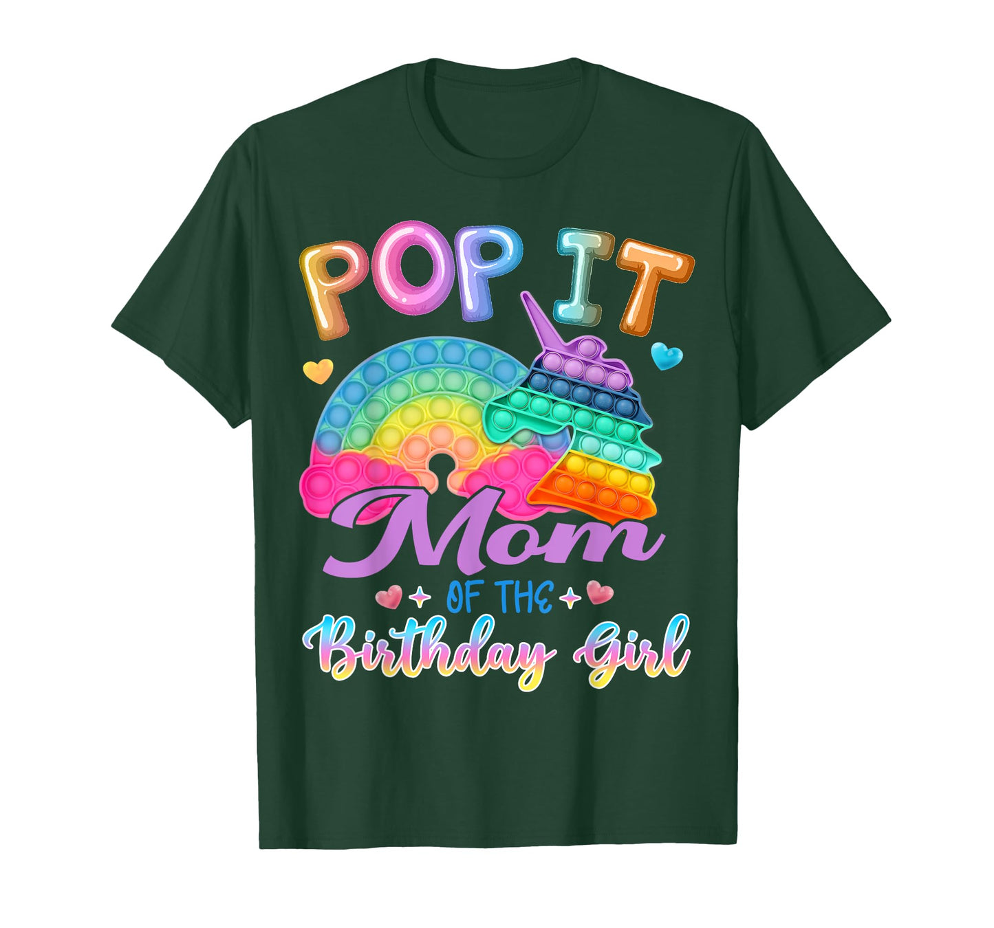 Pop It Mom of the Birthday Girl Fidget Kids Family Matching T-Shirt