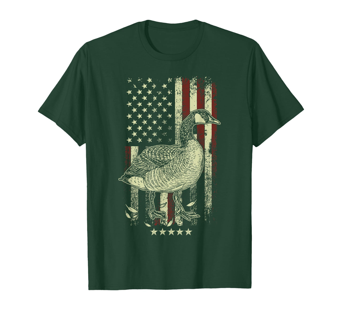 USA American Flag Hunters - Hunting Goose Bird Women Men T-Shirt