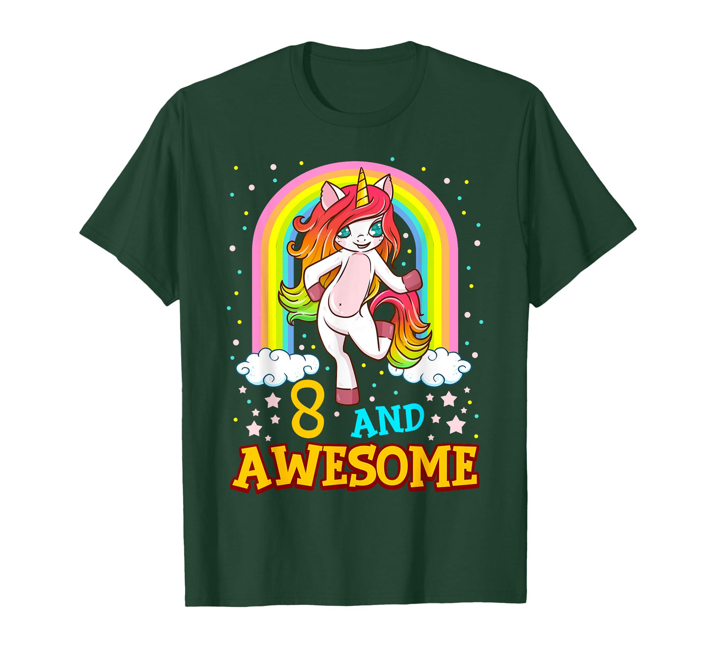 Girls 8th Birthday Unicorn T-Shirt Gift For 8 Year Old Party T-Shirt