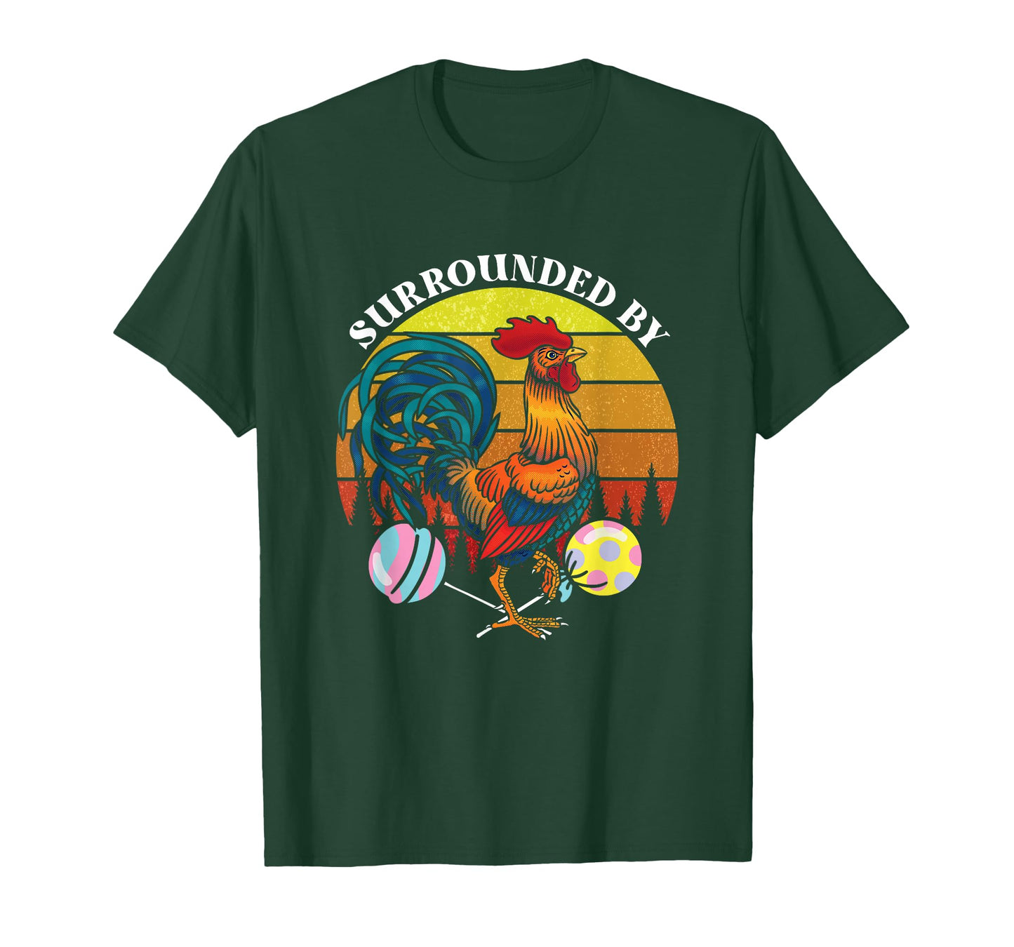 Funny Surrounded By | Rooster Lollipops | Adult Humor T-Shirt