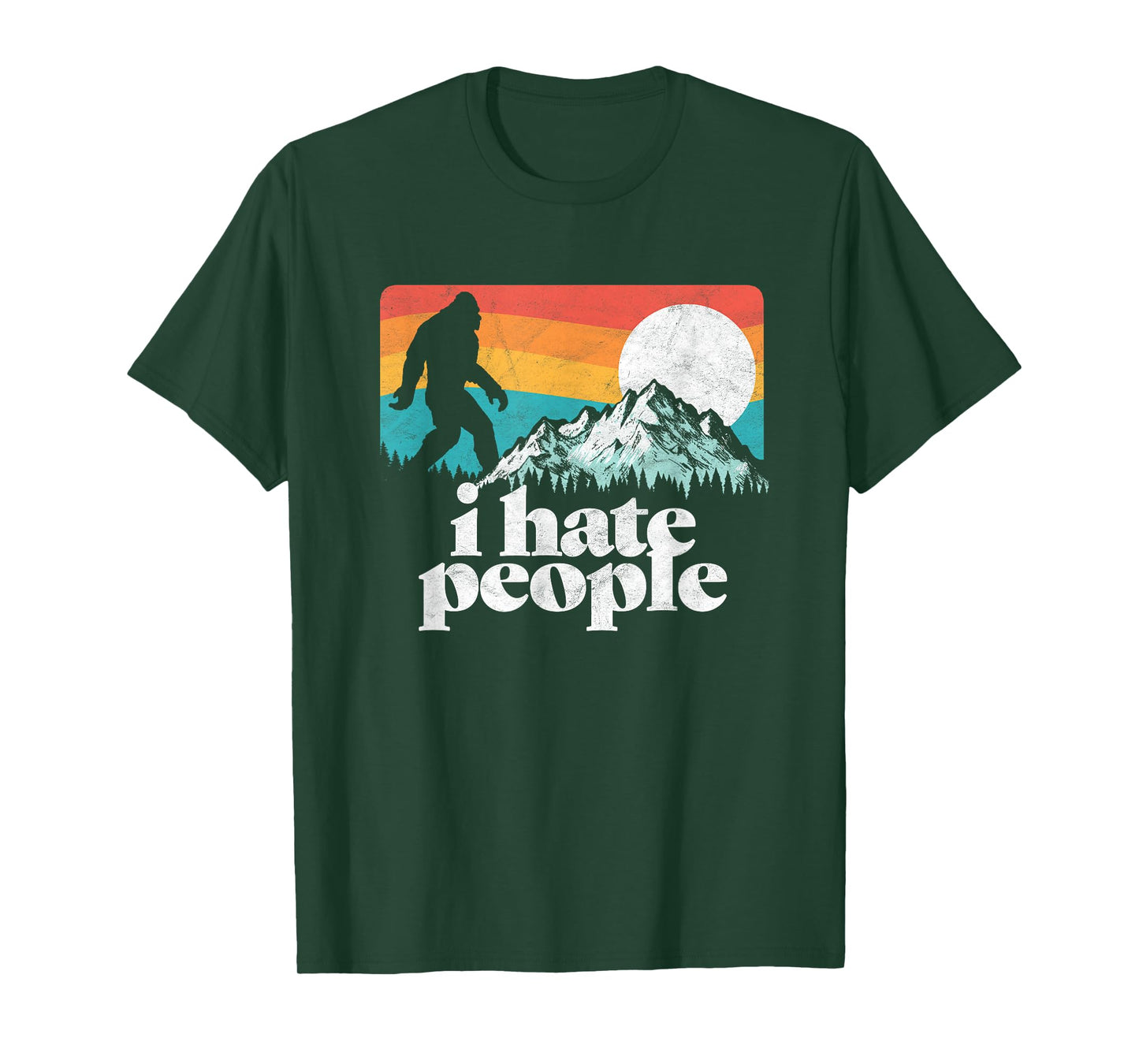 I Hate People! Funny Bigfoot Mountains Retro T-Shirt