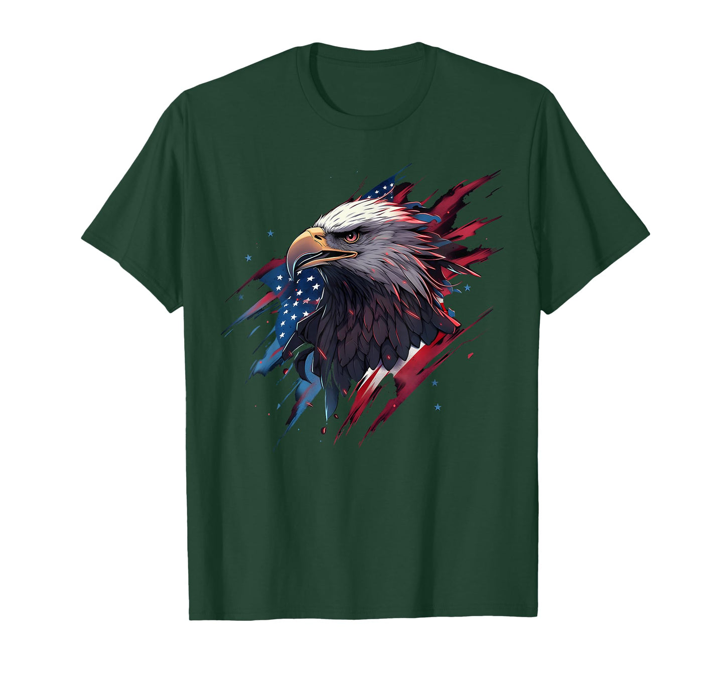 Eagle Bird 4th of July American Flag Veterans Memorial T-Shirt