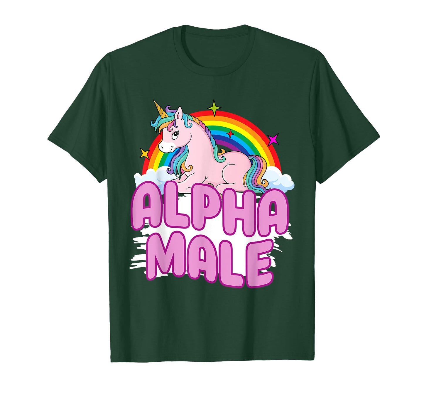 Alpha Male Unicorn Rainbow Sarcastic Humor Funny Ironic T-Shirt