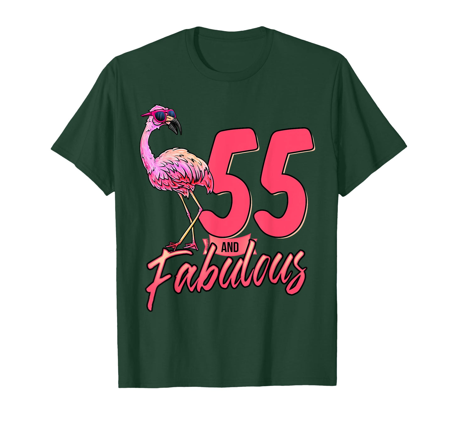55 And Fabulous 55th Flamingo Birthday Gift T-Shirt