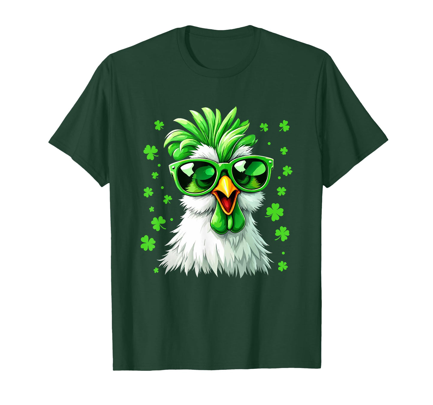 Funny Chicken St Patricks Day Chicken Shamrock T-Shirt