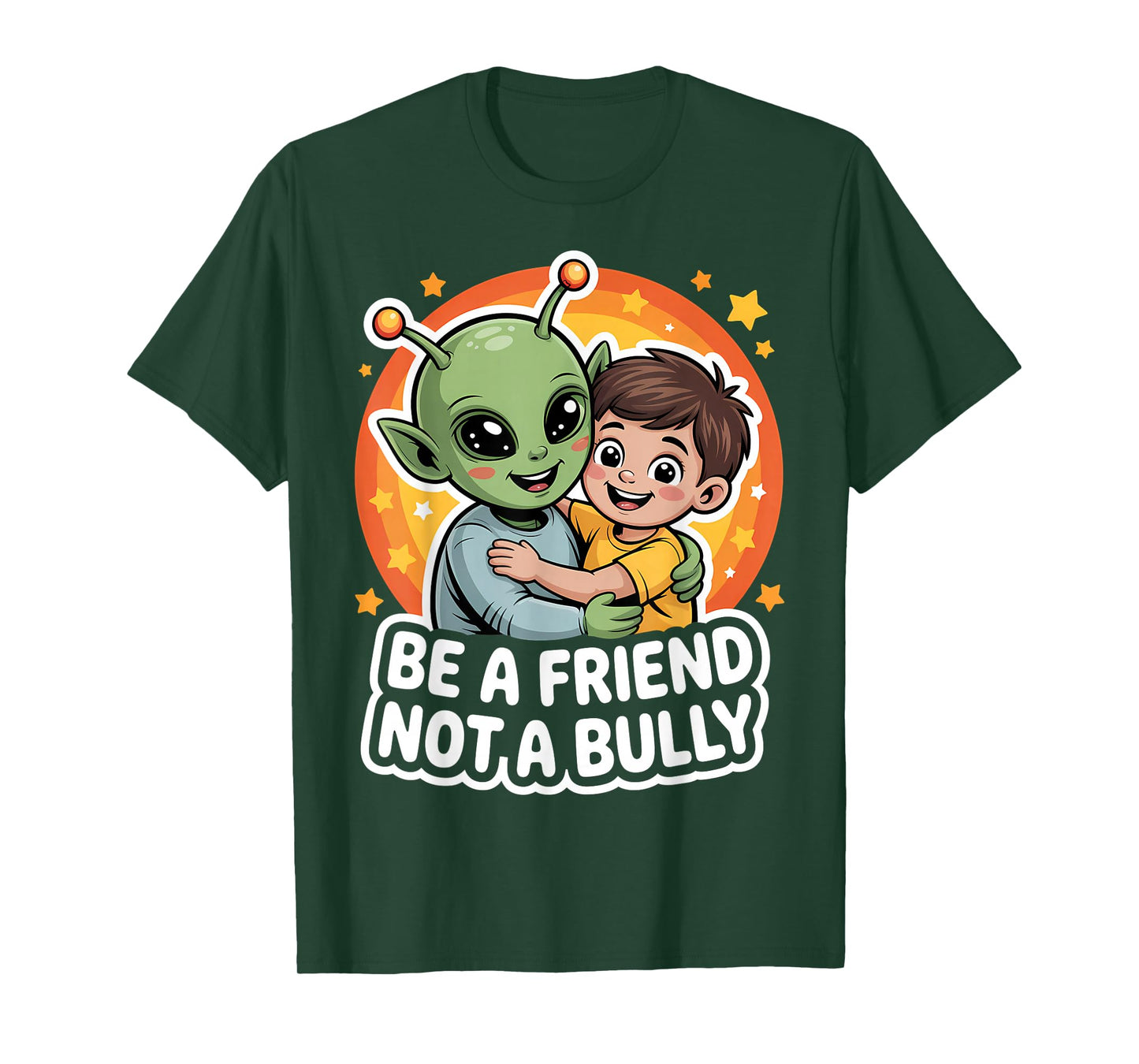 Anti-Bullying Awareness Kid Alien Be A Friend Not A Bully T-Shirt