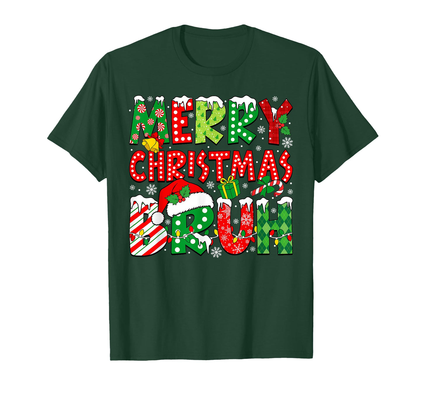 Bruh Meme Funny Saying Bro Greeting Teens Boys Men Christmas T-Shirt