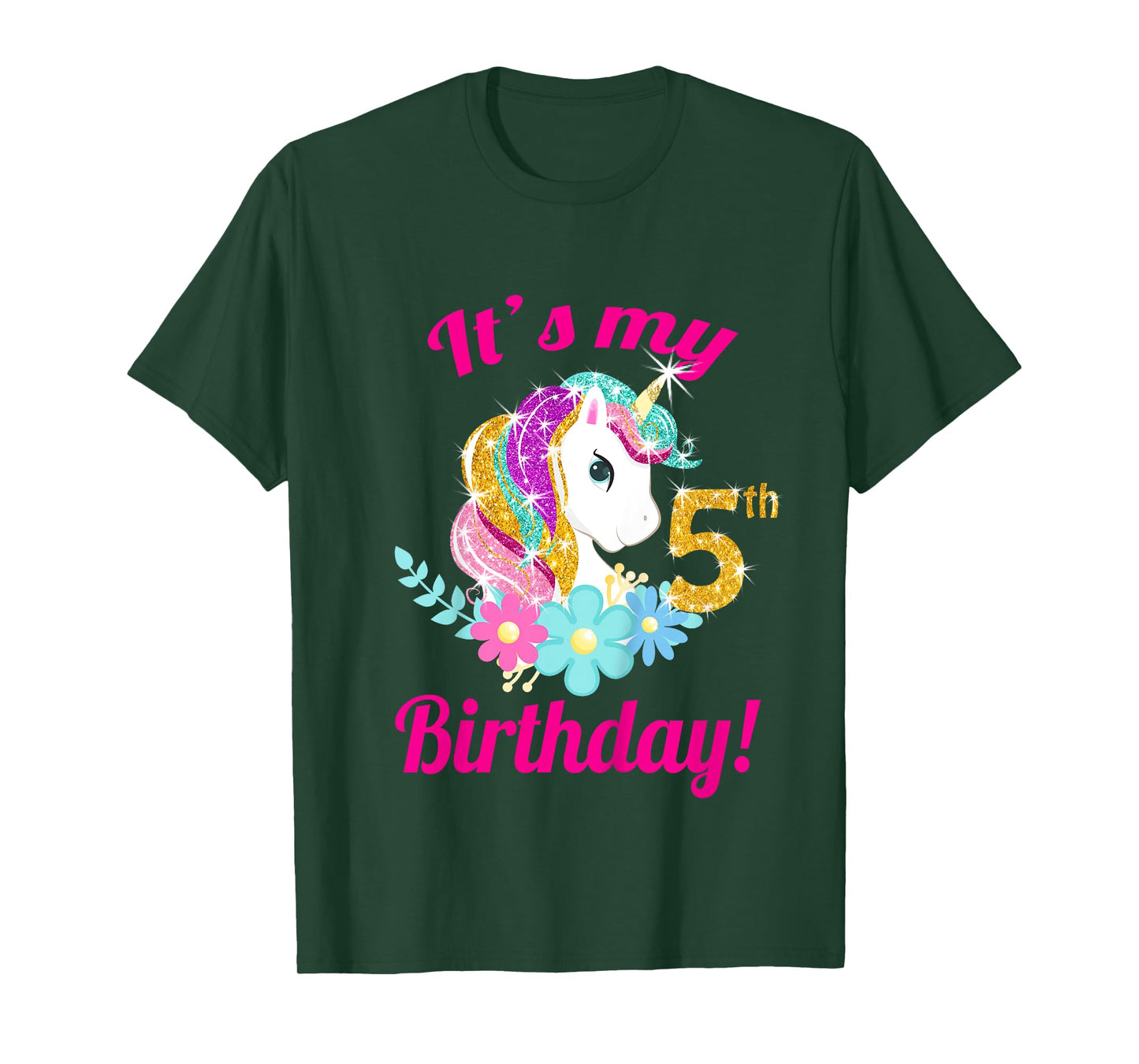 Its My 5th Birthday Unicorn Shirt (5 year old girls outfit) T-Shirt