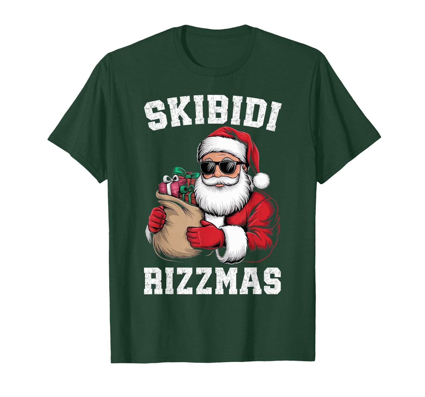 Skibidi Rizzmas Christmas Rizz Santa Claus Funny Xmas T-Shirt