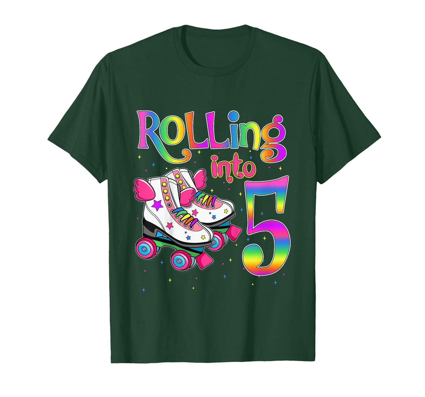 Rolling Into 5 years Let's Roll I'm Turning 5 Roller Skate T-Shirt