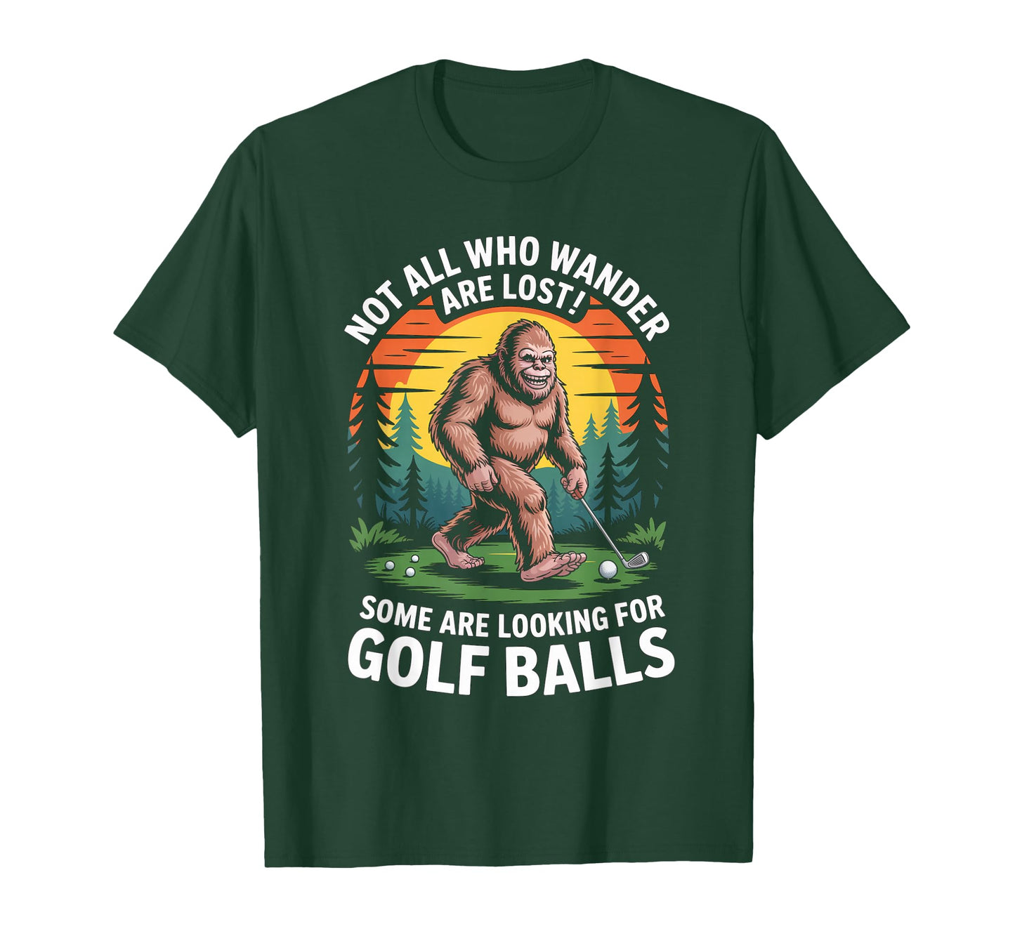 Funny Bigfoot Golf Pun Graphic Retro Humor T-Shirt