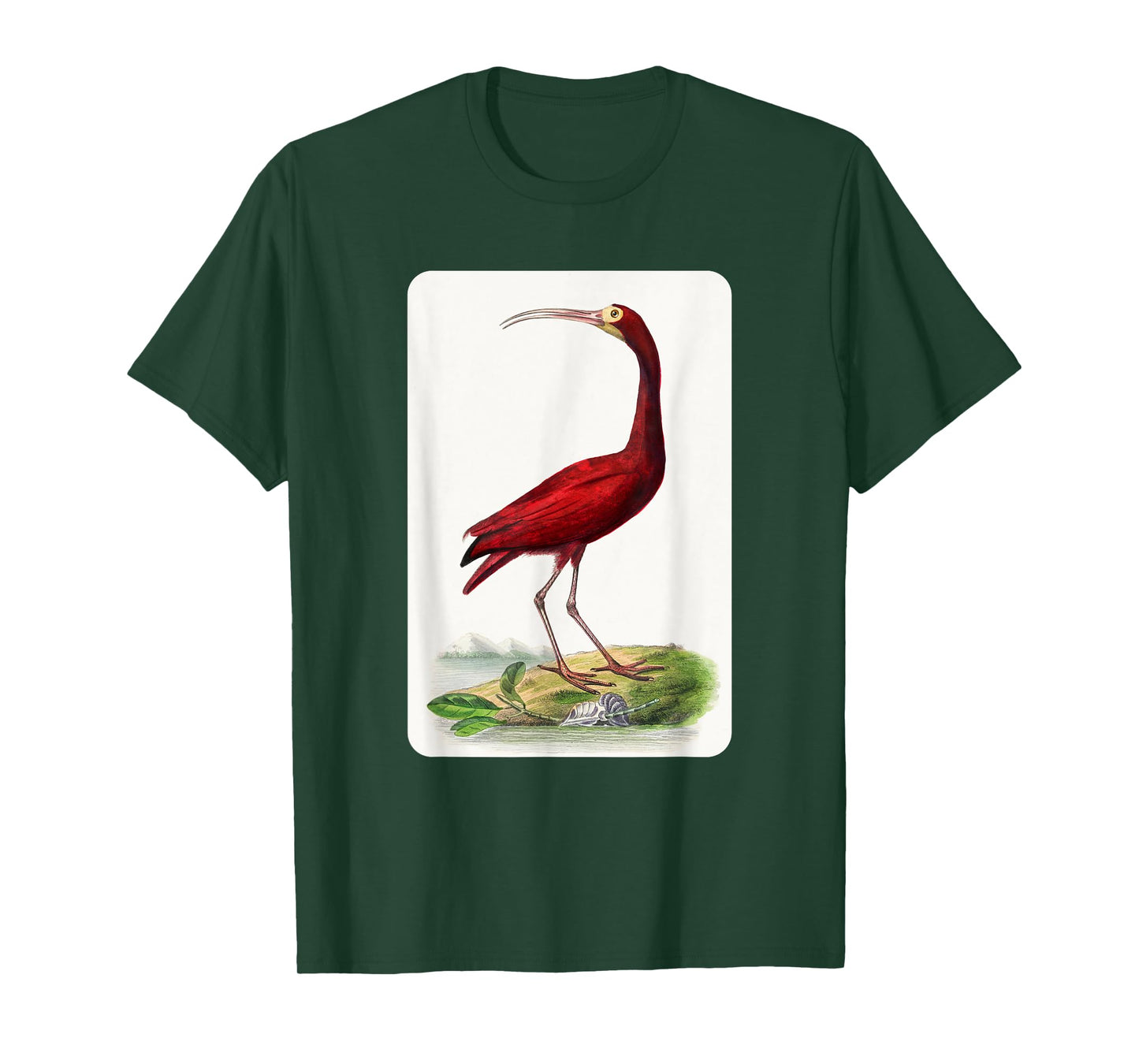 Vintage Scarlet Ibis Bird Illustration Animal Lover T-Shirt