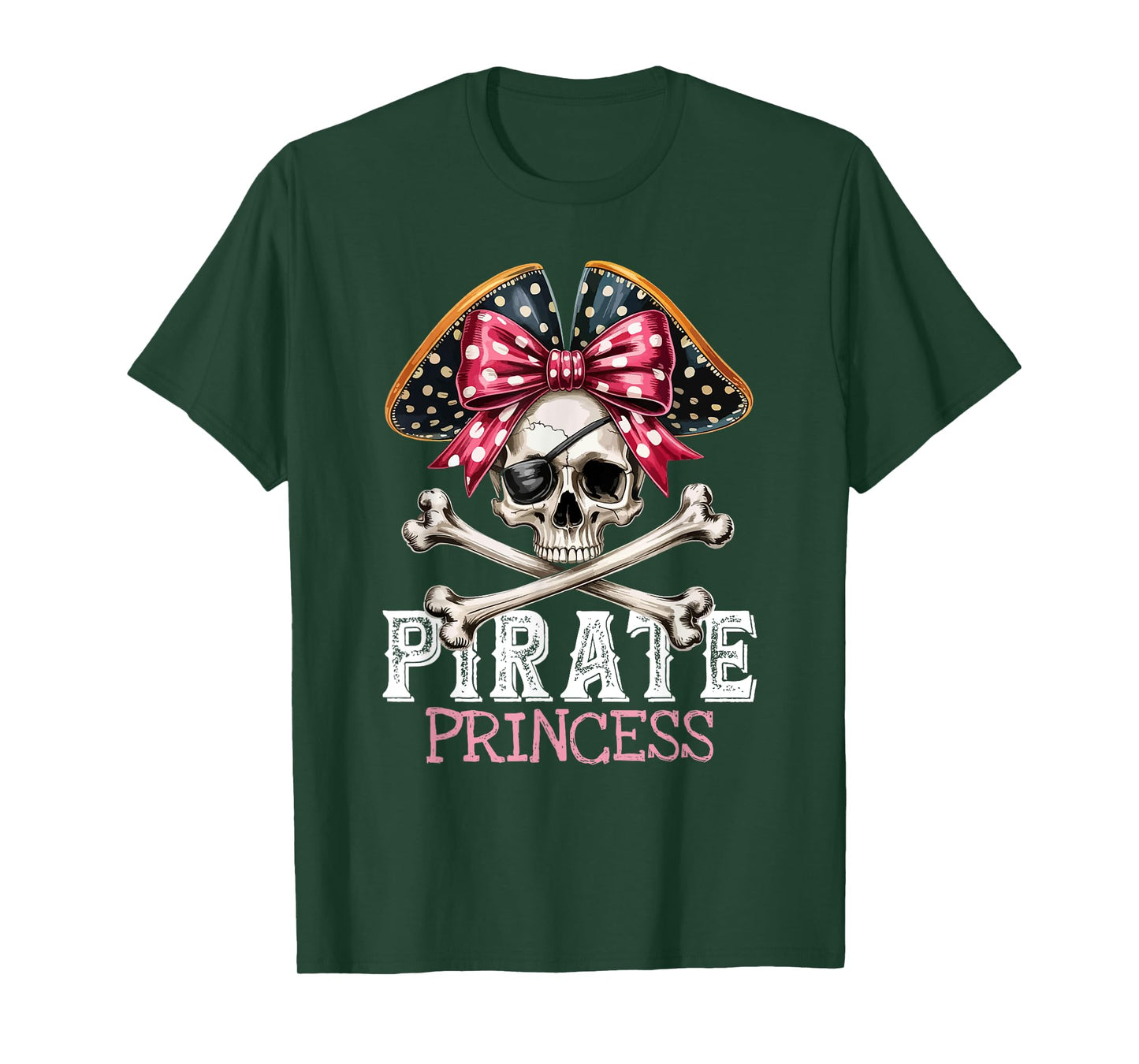 Funny Pirate Princess Coquette Bow Halloween Costume Girls T-Shirt