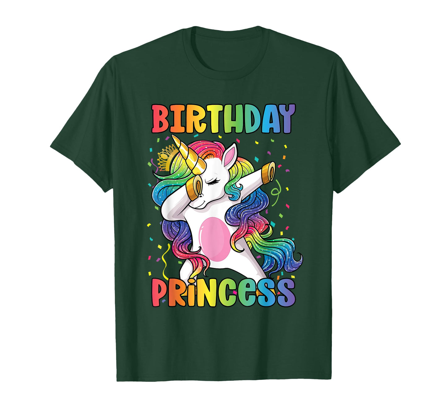 Birthday Princess Shirt Dabbing Unicorn Girl T-Shirt