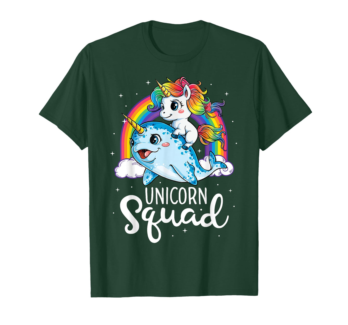 Unicorn Squad Narwhal T shirt Girls Kids Rainbow Unicorns T-Shirt