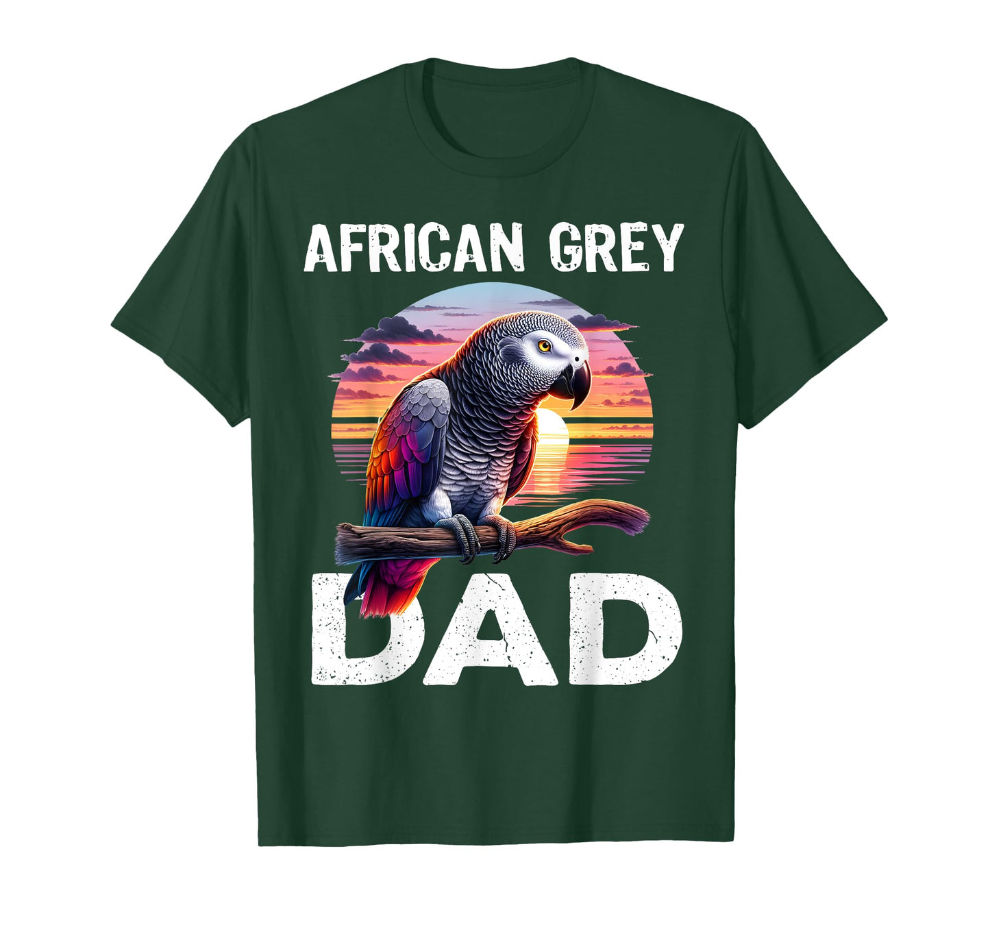 African Grey Parrot Dad Funny Vintage Timneh Grey Men T-Shirt