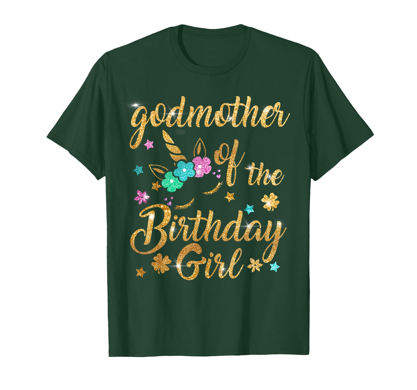 Godmother of The Birthday Girl Mommy Mother Gift Unicorn T-Shirt