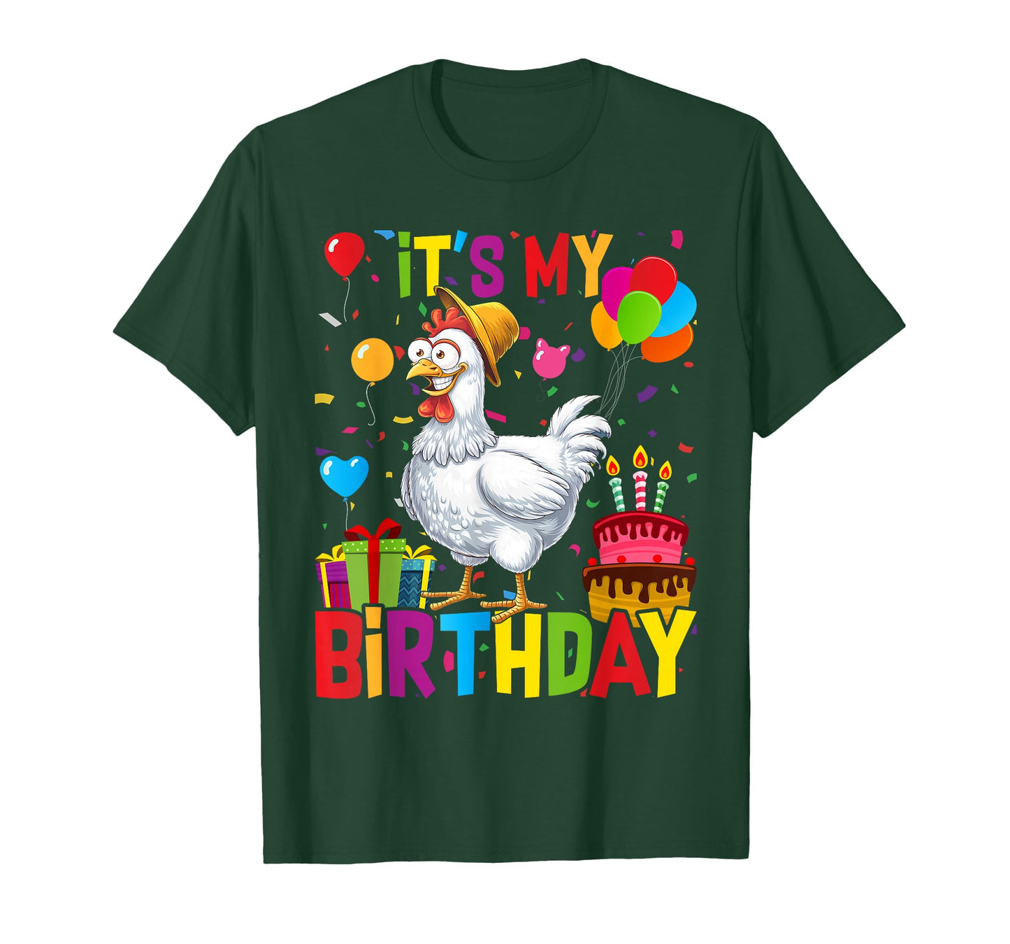 It's My Birthday, a Chicken Stamping Party for Girls T-Shirt