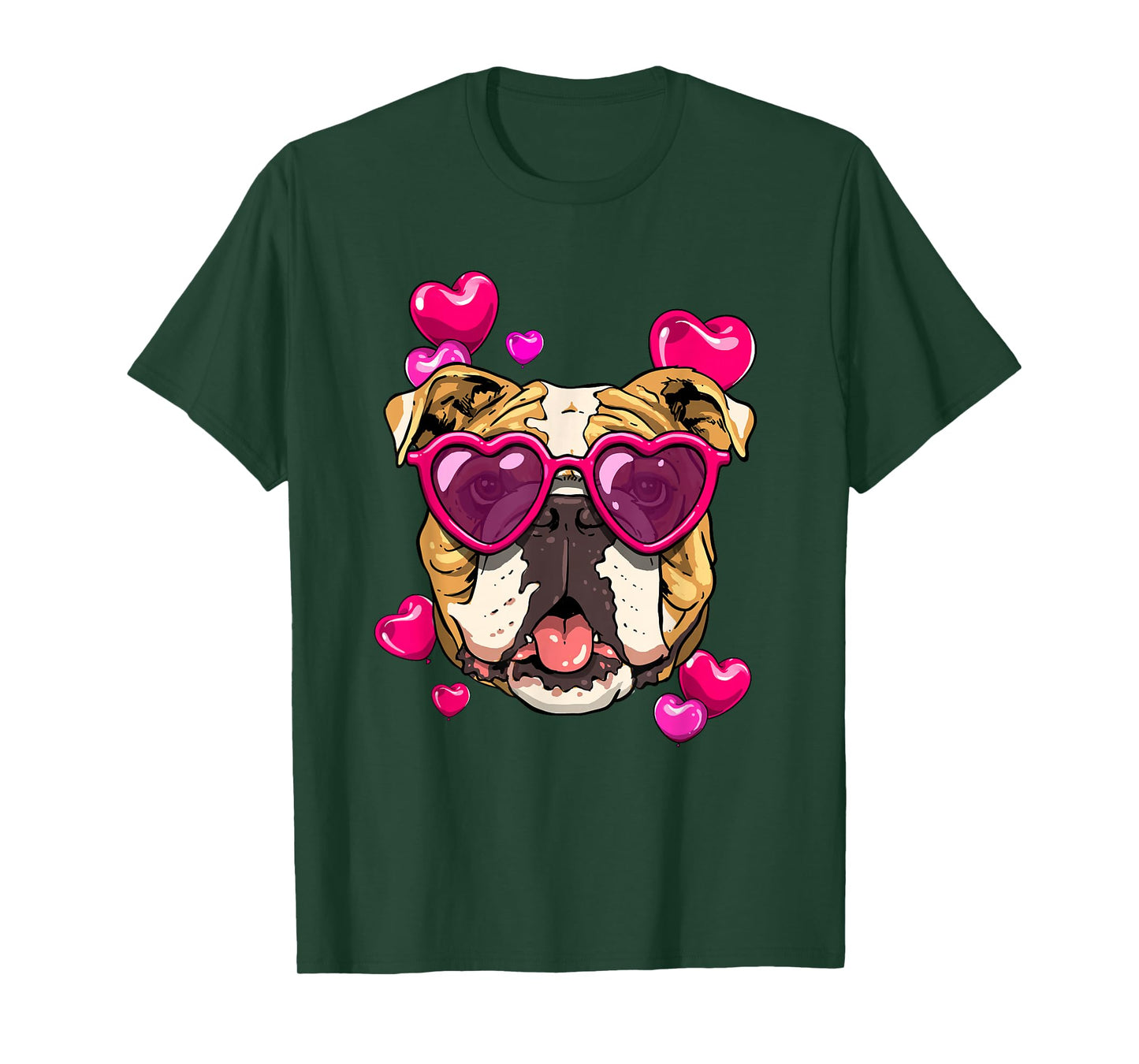 Valentines Day American Bulldog Heart Couples Dog Lover T-Shirt