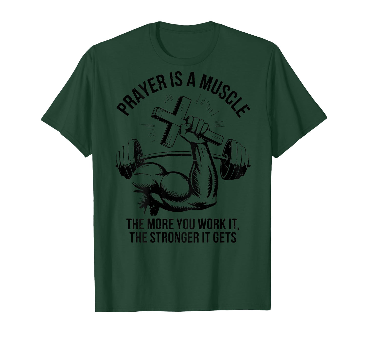 Men Christian Workout Prayer Is A Muscle Jesus Gym Christian T-Shirt