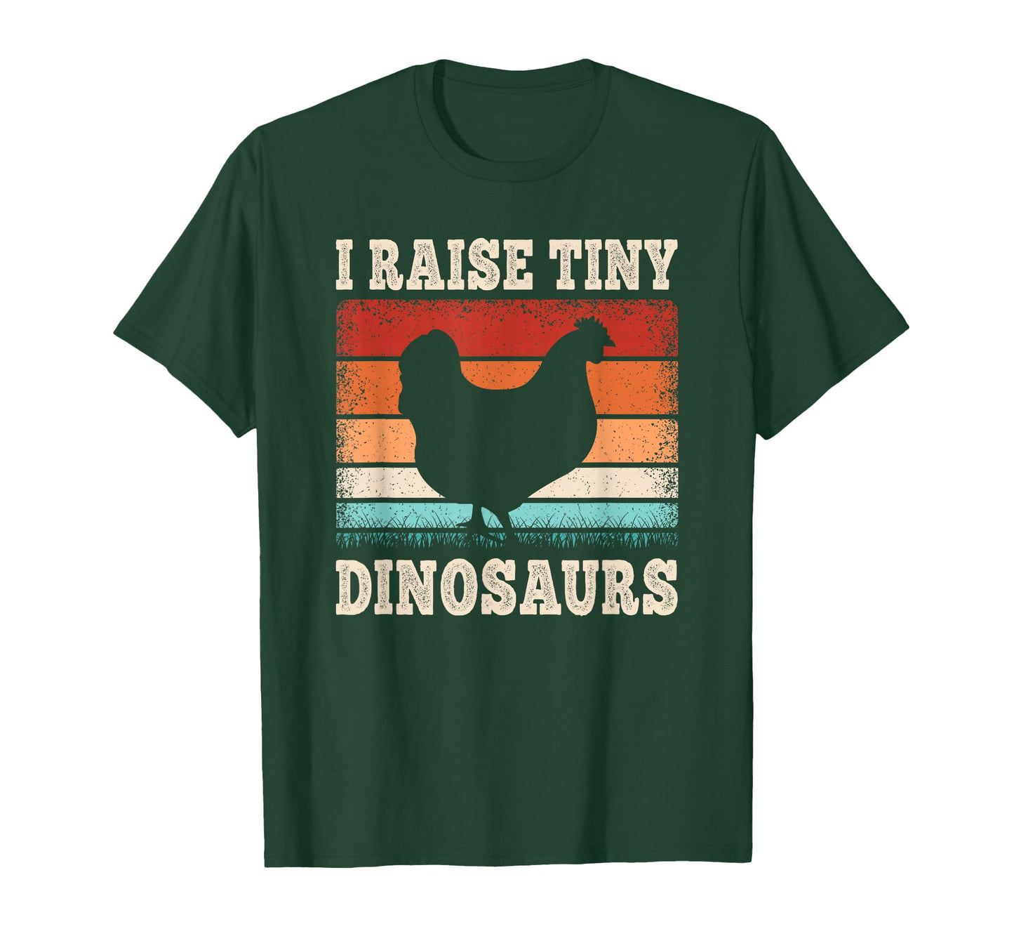 I Raise Tiny Dinosaurs Retro Hen Chicken Farming Men Women T-Shirt