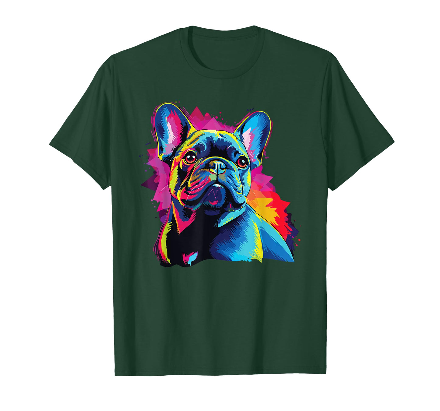 Watercolor Colorful French Bulldog Dogs T-Shirt
