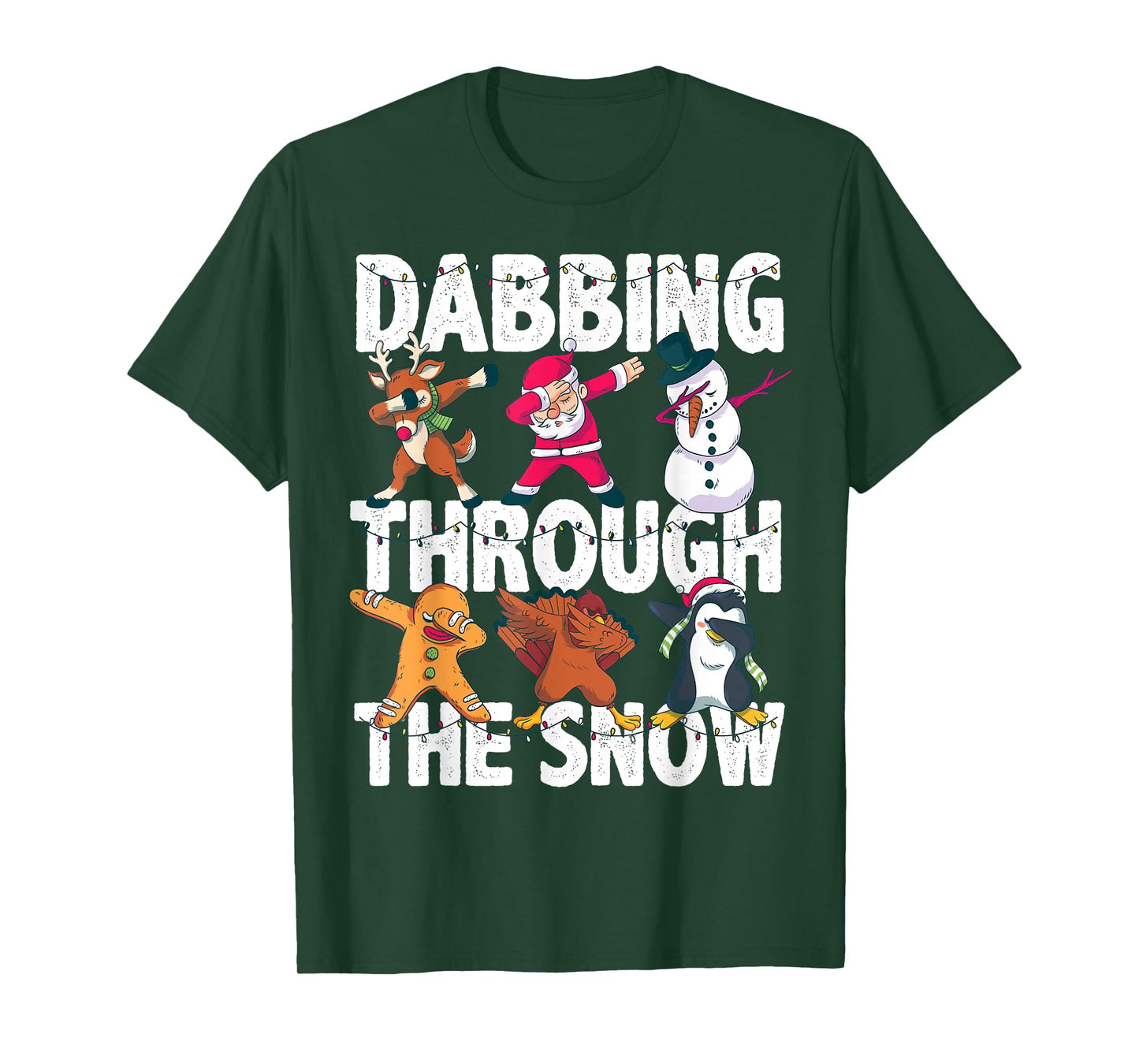 Christmas Shirt Santa Friends Dabbing Through the Snow Gift T-Shirt