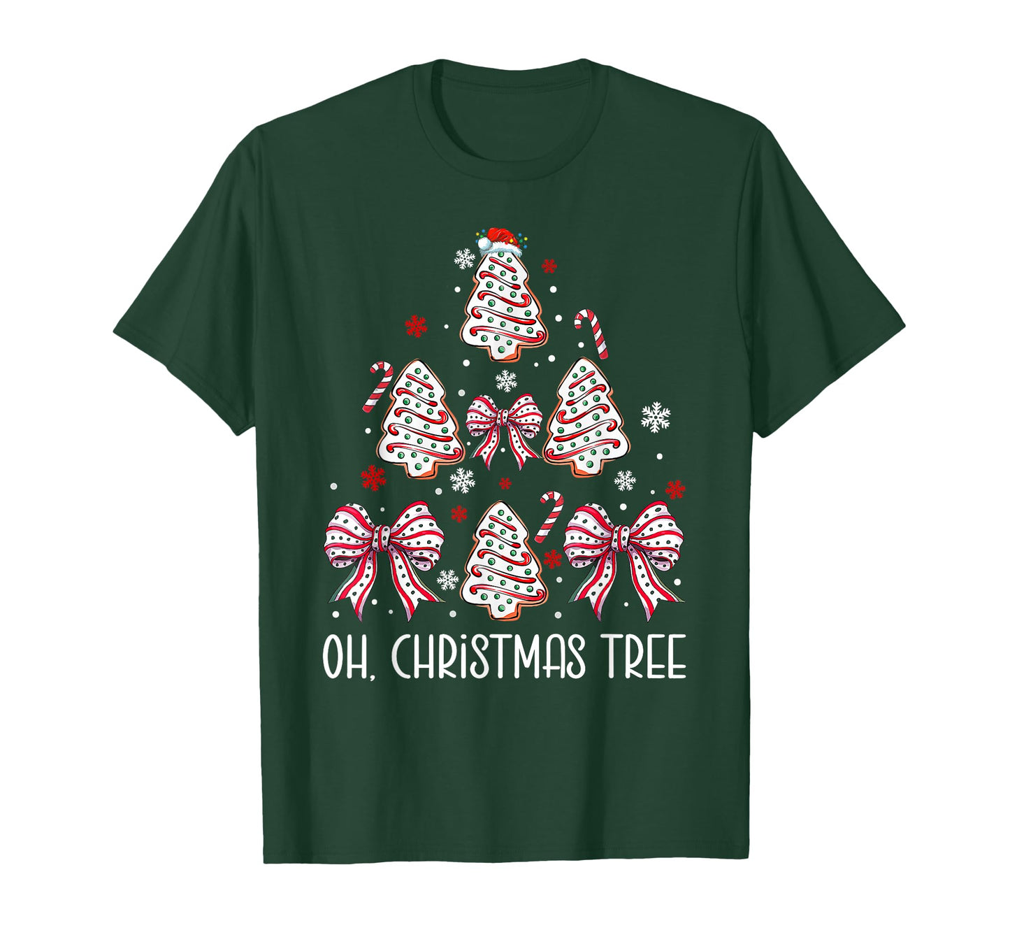 Oh Christmas Tree Cakes Debbie Becky Jen Cake Lovers Xmas T-Shirt