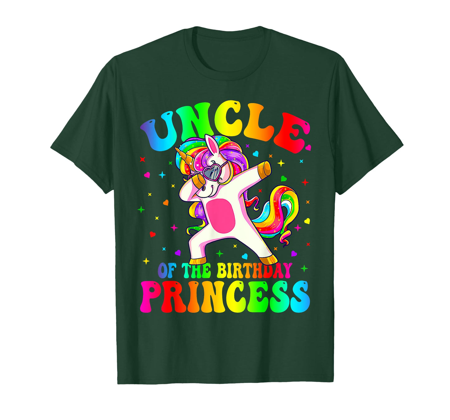 Uncle of the Birthday Princess Girl Dabbing Unicorn Mom T-Shirt