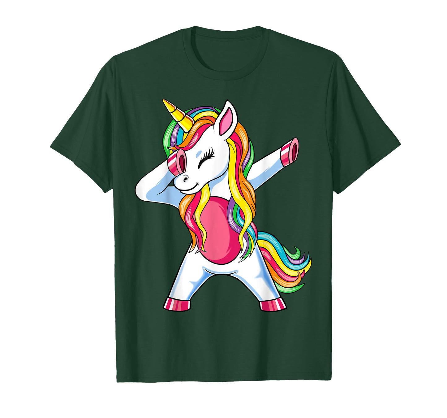 Dabbing Unicorn T-Shirt Girls Kids Women Rainbow Unicorns T-Shirt